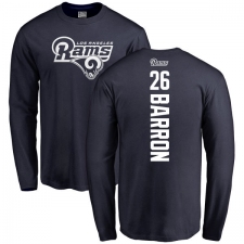 NFL Nike Los Angeles Rams #26 Mark Barron Navy Blue Backer Long Sleeve T-Shirt