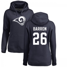 NFL Women's Nike Los Angeles Rams #26 Mark Barron Navy Blue Name & Number Logo Pullover Hoodie