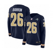 Women's Nike Los Angeles Rams #26 Mark Barron Limited Navy Blue Therma Long Sleeve NFL Jersey