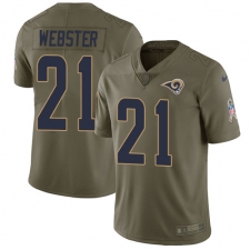 Youth Nike Los Angeles Rams #21 Kayvon Webster Limited Olive 2017 Salute to Service NFL Jersey