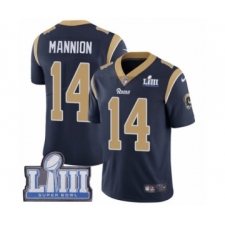 Men's Nike Los Angeles Rams #14 Sean Mannion Navy Blue Team Color Vapor Untouchable Limited Player Super Bowl LIII Bound NFL Jersey