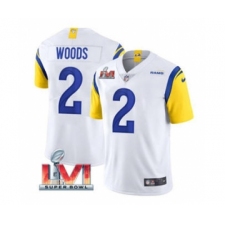 Men's Los Angeles Rams #2 Robert Woods White 2022 Super Bowl LVI Vapor Limited Stitched Jersey