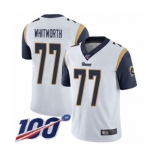 Men's Los Angeles Rams #77 Andrew Whitworth White Vapor Untouchable Limited Player 100th Season Football Jersey