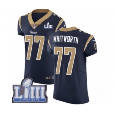 Men's Nike Los Angeles Rams #77 Andrew Whitworth Navy Blue Team Color Vapor Untouchable Elite Player Super Bowl LIII Bound NFL Jersey