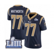 Men's Nike Los Angeles Rams #77 Andrew Whitworth Navy Blue Team Color Vapor Untouchable Limited Player Super Bowl LIII Bound NFL Jersey