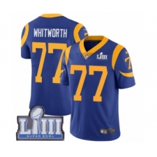 Men's Nike Los Angeles Rams #77 Andrew Whitworth Royal Blue Alternate Vapor Untouchable Limited Player Super Bowl LIII Bound NFL Jersey