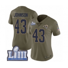 Women's Nike Los Angeles Rams #43 John Johnson Limited Olive 2017 Salute to Service Super Bowl LIII Bound NFL Jersey