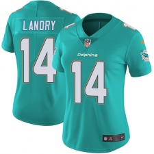 Women's Nike Miami Dolphins #14 Jarvis Landry Elite Aqua Green Team Color NFL Jersey