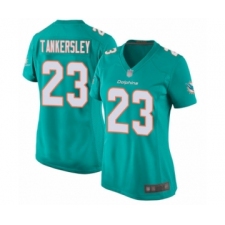 Women's Miami Dolphins #23 Cordrea Tankersley Game Aqua Green Team Color Football Jersey