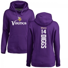 NFL Women's Nike Minnesota Vikings #14 Stefon Diggs Purple Backer Pullover Hoodie