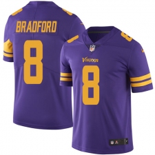 Youth Nike Minnesota Vikings #8 Sam Bradford Elite Purple Rush Vapor Untouchable NFL Jersey