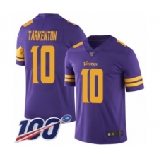Men's Minnesota Vikings #10 Fran Tarkenton Limited Purple Rush Vapor Untouchable 100th Season Football Jersey