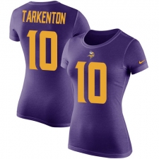 Women's Nike Minnesota Vikings #10 Fran Tarkenton Purple Rush Pride Name & Number T-Shirt