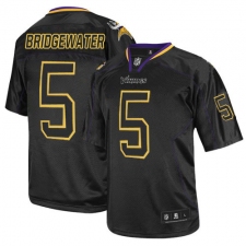 Men's Nike Minnesota Vikings #5 Teddy Bridgewater Elite Lights Out Black NFL Jersey