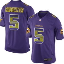 Men's Nike Minnesota Vikings #5 Teddy Bridgewater Limited Purple Strobe NFL Jersey