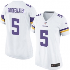 Women's Nike Minnesota Vikings #5 Teddy Bridgewater Game White NFL Jersey