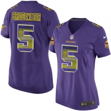 Women's Nike Minnesota Vikings #5 Teddy Bridgewater Limited Purple Strobe NFL Jersey
