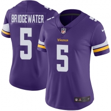 Women's Nike Minnesota Vikings #5 Teddy Bridgewater Purple Team Color Vapor Untouchable Limited Player NFL Jersey