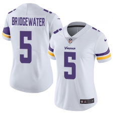 Women's Nike Minnesota Vikings #5 Teddy Bridgewater White Vapor Untouchable Limited Player NFL Jersey