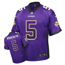 Youth Nike Minnesota Vikings #5 Teddy Bridgewater Elite Purple Drift Fashion NFL Jersey