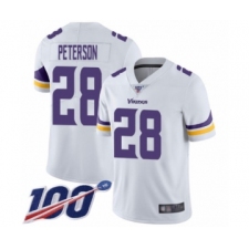 Men's Minnesota Vikings #28 Adrian Peterson White Vapor Untouchable Limited Player 100th Season Football Jersey