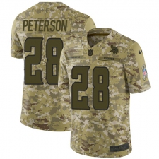 Youth Nike Minnesota Vikings #28 Adrian Peterson Limited Camo 2018 Salute to Service NFL Jersey