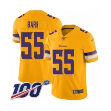 Youth Minnesota Vikings #55 Anthony Barr Limited Gold Inverted Legend 100th Season Football Jersey
