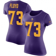 Women's Nike Minnesota Vikings #73 Sharrif Floyd Purple Rush Pride Name & Number T-Shirt