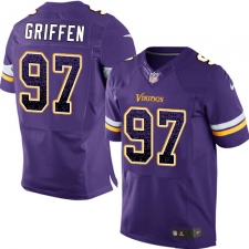 Men's Nike Minnesota Vikings #97 Everson Griffen Elite Purple Home Drift Fashion NFL Jersey