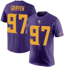 Nike Minnesota Vikings #97 Everson Griffen Purple Rush Pride Name & Number T-Shirt