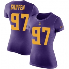 Women's Nike Minnesota Vikings #97 Everson Griffen Purple Rush Pride Name & Number T-Shirt