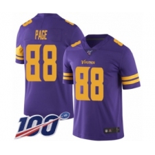 Men's Minnesota Vikings #88 Alan Page Limited Purple Rush Vapor Untouchable 100th Season Football Jersey