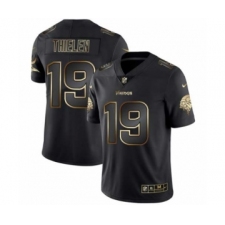 Men Minnesota Vikings #19 Adam Thielen Black Golden Edition 2019 Vapor Untouchable Limited Jersey