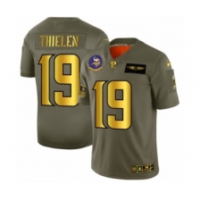 Men's Minnesota Vikings #19 Adam Thielen Limited Olive Gold 2019 Salute to Service Football Jersey