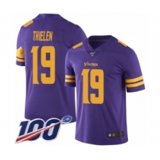 Men's Minnesota Vikings #19 Adam Thielen Limited Purple Rush Vapor Untouchable 100th Season Football Jersey