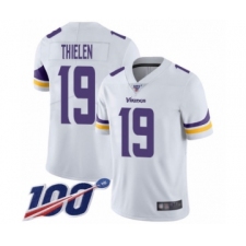 Men's Minnesota Vikings #19 Adam Thielen White Vapor Untouchable Limited Player 100th Season Football Jersey