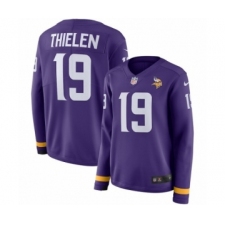 Women's Nike Minnesota Vikings #19 Adam Thielen Limited Purple Therma Long Sleeve NFL Jersey
