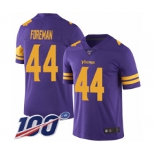 Men's Minnesota Vikings #44 Chuck Foreman Limited Purple Rush Vapor Untouchable 100th Season Football Jersey
