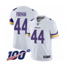 Men's Minnesota Vikings #44 Chuck Foreman White Vapor Untouchable Limited Player 100th Season Football Jersey