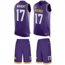 Men's Nike Minnesota Vikings #17 Jarius Wright Limited Purple Tank Top Suit NFL Jersey