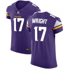 Men's Nike Minnesota Vikings #17 Jarius Wright Purple Team Color Vapor Untouchable Elite Player NFL Jersey