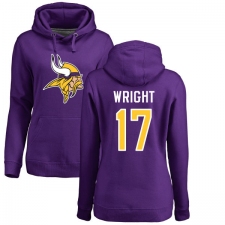 NFL Women's Nike Minnesota Vikings #17 Jarius Wright Purple Name & Number Logo Pullover Hoodie