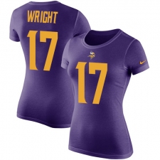 Women's Nike Minnesota Vikings #17 Jarius Wright Purple Rush Pride Name & Number T-Shirt