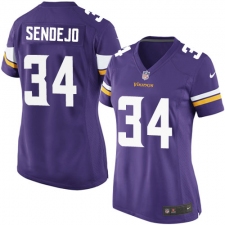 Women's Nike Minnesota Vikings #34 Andrew Sendejo Game Purple Team Color NFL Jersey