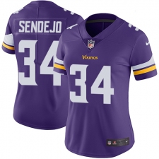 Women's Nike Minnesota Vikings #34 Andrew Sendejo Purple Team Color Vapor Untouchable Limited Player NFL Jersey
