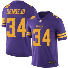 Youth Nike Minnesota Vikings #34 Andrew Sendejo Elite Purple Rush Vapor Untouchable NFL Jersey