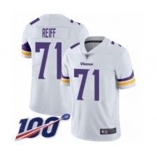 Men's Minnesota Vikings #71 Riley Reiff White Vapor Untouchable Limited Player 100th Season Football Jersey