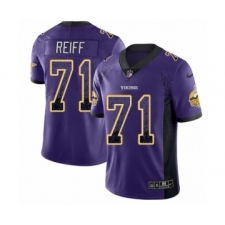 Men's Nike Minnesota Vikings #71 Riley Reiff Limited Purple Rush Drift Fashion NFL Jersey