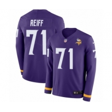 Men's Nike Minnesota Vikings #71 Riley Reiff Limited Purple Therma Long Sleeve NFL Jersey