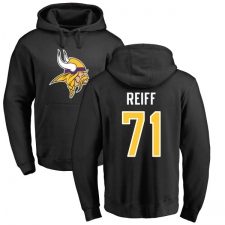 NFL Nike Minnesota Vikings #71 Riley Reiff Black Name & Number Logo Pullover Hoodie